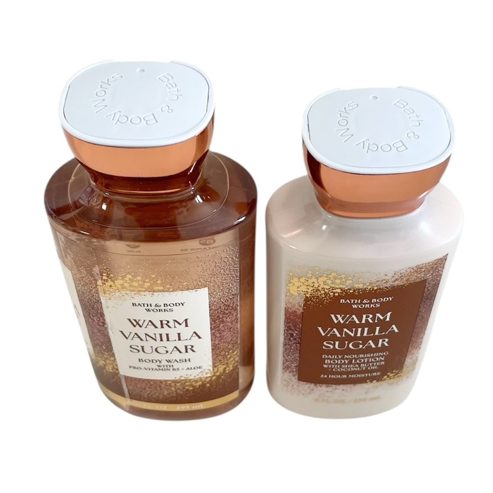 Bath & Body Works Warm Vanilla Sugar Body Wash & Lotion Full Size Set with Tote - Picture 5 of 12